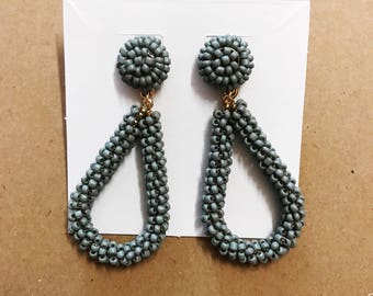Gray beaded earrings