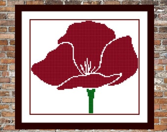 Simple Poppy - a Counted Cross Stitch Pattern