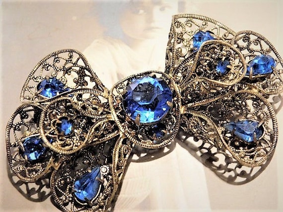 Art Deco Rhinestone Brooch Signed CZECHOSLOVAKIA
