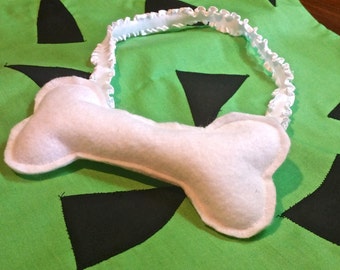 Ready to Ship! Bone Headband, Ponytail Holder or Clip to go with Pebbles Flintstone Costume