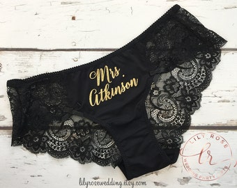 Personalized Lingerie, Bride Panty, Bridal Shower Gift, Panties, Personalized Panties Underwear, Honeymoon, Bachelorette Gift, Bride Gift