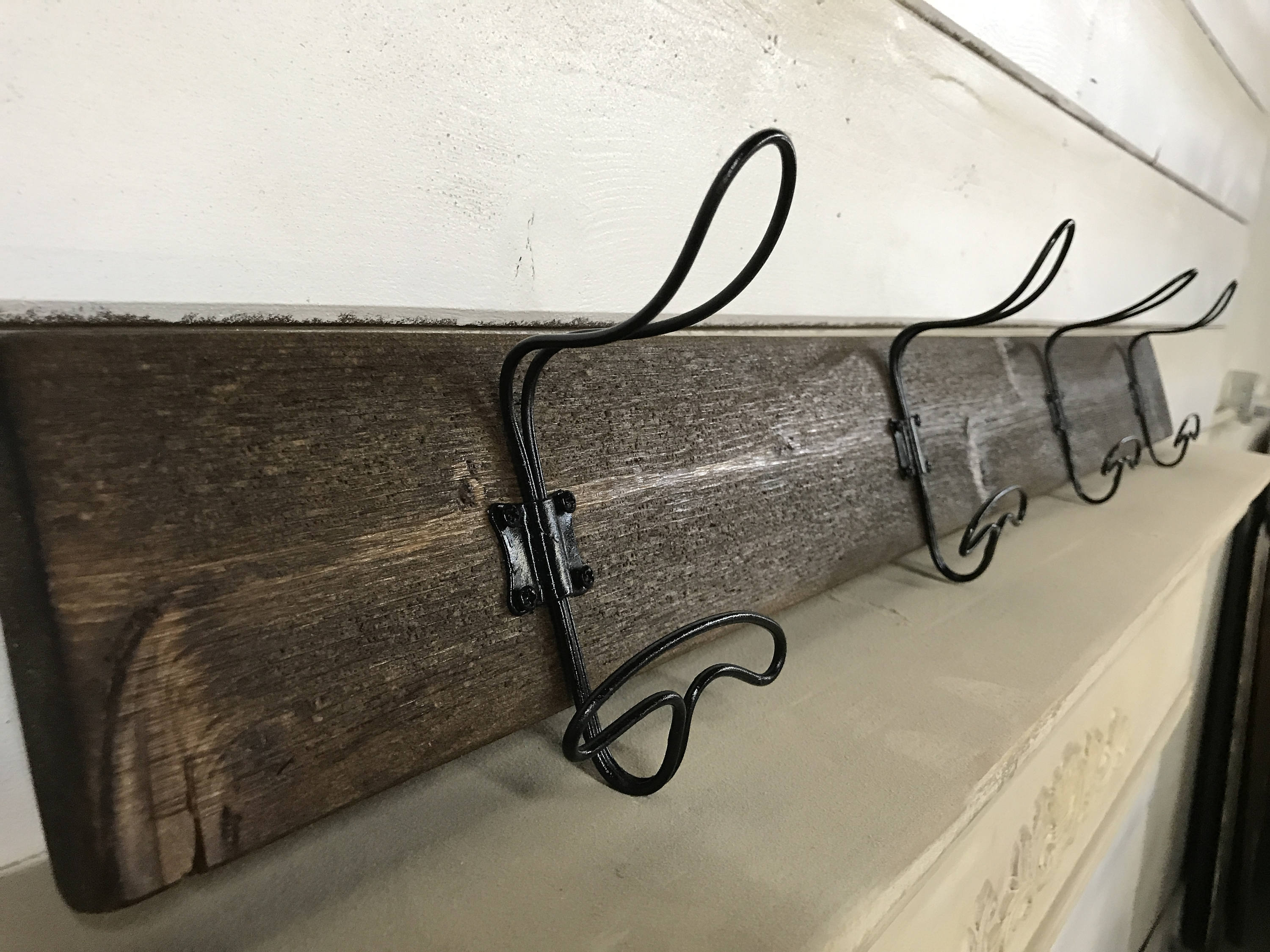 Rustic Coat Rack Hat Made With Reclaimed Wood Horseshoe