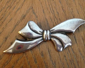 Sterling Silver Bow Pin