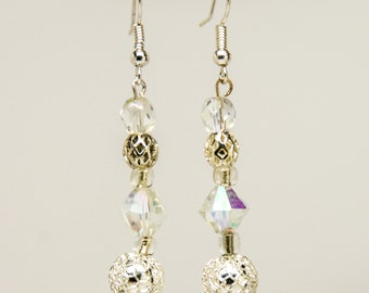 silver and crystal earrings