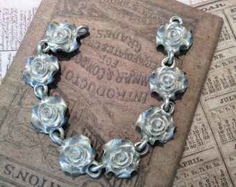 NEW! PEWTER rose chain 6" pc