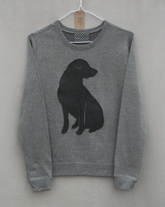 Leather Labrador Jumper Grey Heather Lightweight Crew Neck