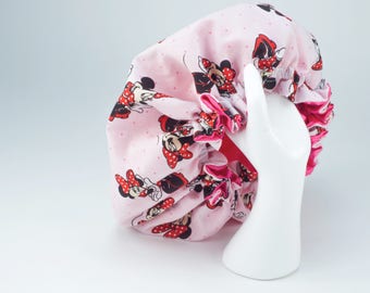 DISNEY MINNIE MOUSE Hair Bonnet -> Luxuries Satin Hair Bonnet In Size Newborn upto a 5X Lerge.