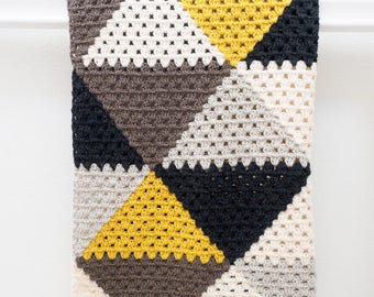Love Triangles Granny Stripe Baby Afghan Blanket Crochet Pattern
