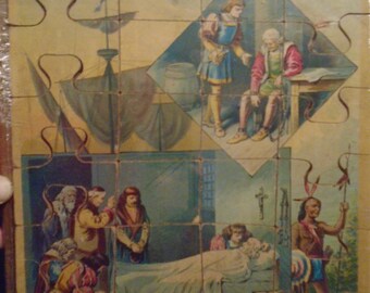 Antique Lithographed Christopher Columbus Puzzle