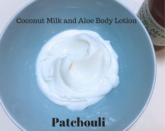 Hand Lotion, Patchouli, 7 or 3.5 oz, Body lotion, coconut milk lotion, gift for teacher, ready to ship, skin care, gift for her