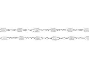 Dapped Long And Short Chain Sterling Silver 5.2x2.4mm - 5ft (8072-5)/1