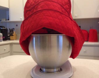 Red Mixer Cover Kitchen aid Quilted Fabric Small Appliance Cover Sewn and Ready to Ship