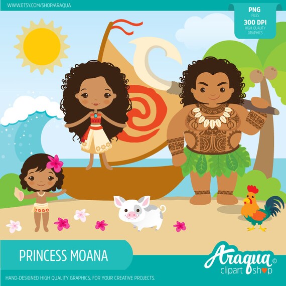 The Polynesian Princess Moana Instant Download PNG Files.