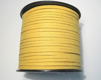 15ft Yellow Faux Suede Cord 3mm ( No.061)