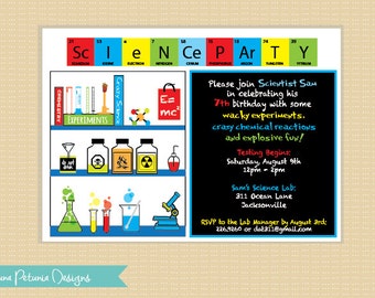 Science Party Invitation . Printable