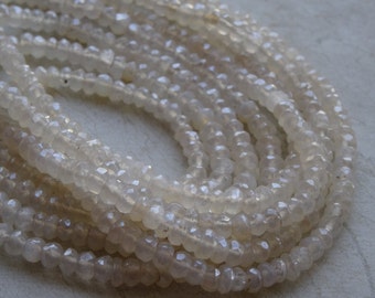 3 to 4 mm Mystic Pearl Chalcedony Faceted rondelle full 13 inch strand-AA+