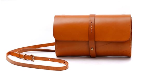 orange leather cross body bag