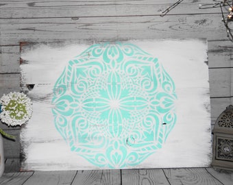 Mandala Sign - Mandala Art - Mandala Decor - Wood Sign - Mandala Design - Mandala Wall Art - Rustic Wood Sign - Nursery Decor