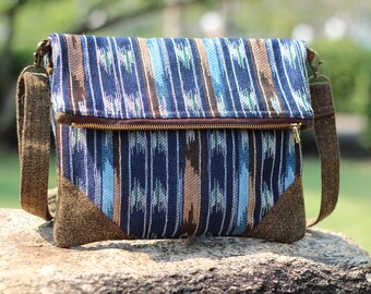 Colorful Womens Fold over Crossbody Bag Bohemian bag Fold over Clutch Bag Hippie Bag Crossbody Boho bag Woven Hobo Bag Vegan Bag