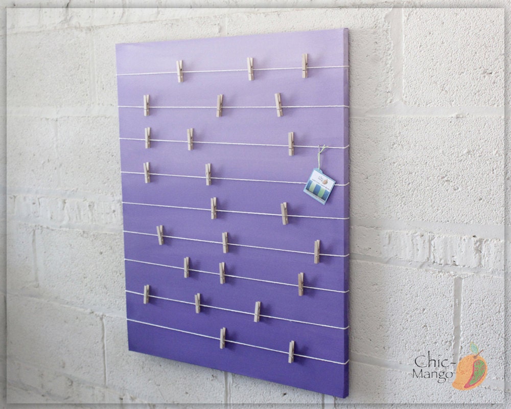 Bulletin Board Memo Holder Purple Ombre Kids Room Decor