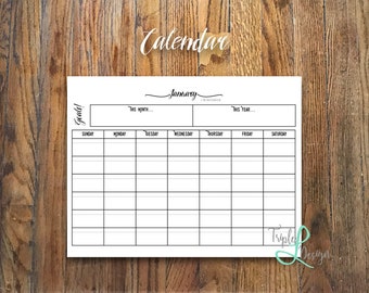 Monthly Calendar for Goals, Finances, & Life!