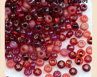 23 g glass Beads 4 mm red Mix preciosa seed beads (AZ1094)