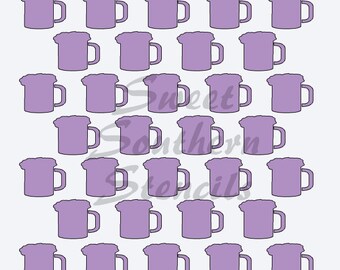 Beer mug stencil | Etsy