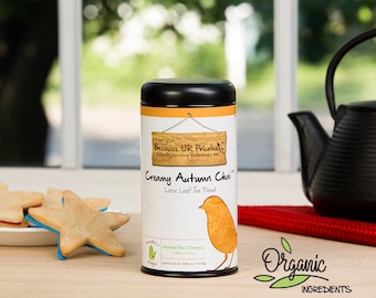 Organic chai tea, CREAMY AUTUMN CHAI, caffeine free loose leaf, organic rooibos tea, pumpkin pie dessert tea