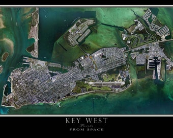Key West Florida Satellite Poster Map