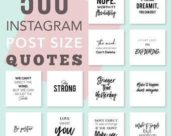 500 Instagram Essential Quotes Bundle, Instagram Template, Motivational Quotes, Inspirational Quotes, Typography Quotes, Instagram Graphics