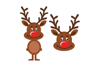 Rudolph Svg Dxf Png Esp Jpg files Instant Download Reindeer Vector Clipart Holiday Baby First Christmas