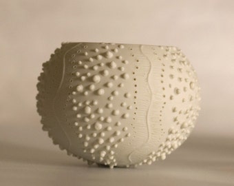 ceramic sea urchin candle holder. porcelain candle holder, tea light delight Collection - ceramic tea light holder N.2 by Wapa Studio.