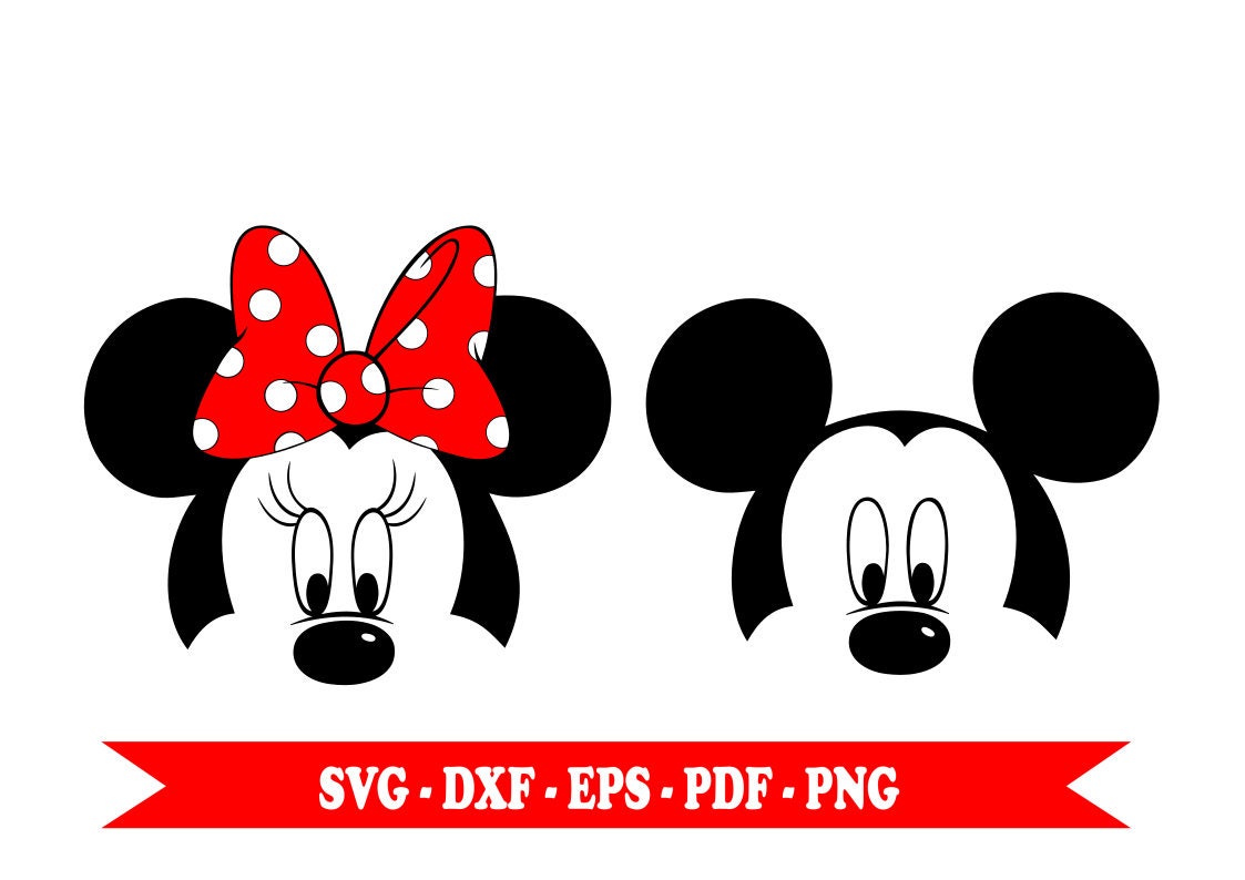 Mickey And Minnie Mouse Svg Clip Art SVG Digital Format EPS DXF   Il Fullxfull.1274019451 J31v 