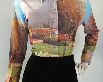Sunny Daze - Vintage 70s printed button down shirt