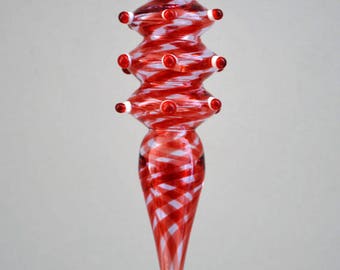 Hand Blown Ornament, Unique Glass Ornament, Handmade Ornament, Red & Purple Ornament, Suncatcher