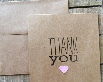 Heart Thank you notes set