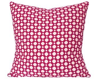 Schumacher Pink Betwixt Pillow Cover - Decorative Pillow - Both Sides - 10x20, 12x16, 12x20, 14x18, 14x24, 16x16, 18x18, 20x20, 22x22, 24x24