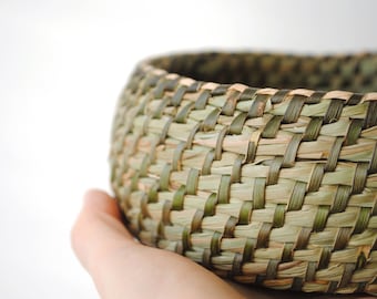 Set of 2 natural baskets planter wild basketry - unique traditional crafts France rushes and Brambles wild-15/16 x 5 / 6cm