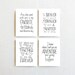 Winnie the Pooh quote prints set of 4 black and white