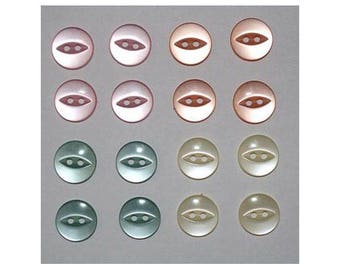 80 x basic buttons 11 mm 2 holes: 4 colors Lot j - 000814