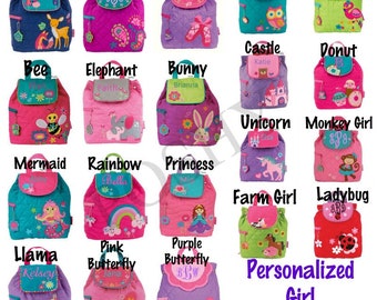 Monogrammed Stephen Joseph Quilted Backpack / Children and Toddler Backpack / Personalized / Choose from 42 Patterns / Boys and Girls