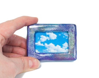Polymer Clay Picture Frame, Mini Picture Frame, Distressed Photo Frame, Rustic Picture Frame, Rustic Home Decor, Rustic Living Room Decor