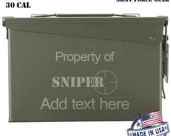 Sniper, Scope Custom Engraved 30 / 50 Cal Ammo Can Personalized Dad Gift, Cool Guy Gifts Father's Day Gift, Grandpa Gift,Groomsmen