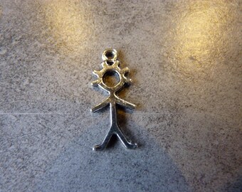 Snowman silver metal charm