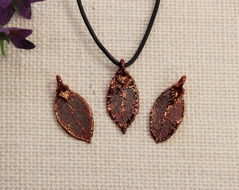 SALE Leaf Necklace, Copper Rose Leaf, Real Rose Leaf Necklace, Rose, Copper Leaf Pendant, SALE370