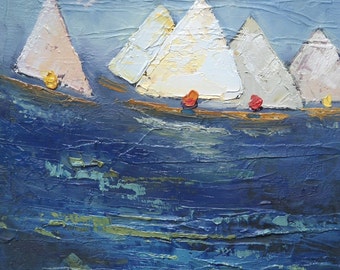 Sailboat Giclee Print, Sailboat Painting, Giclee Canvas Print, Free Shipping, Carol Schiff Print, Choose Your Size, Ready to Hang
