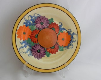 Original Hand Painted Bizarre by **CLARICE CLIFF** GAYDAY Plate c1931 - Exc.