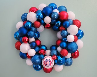 WORLD Series Champions CHICAGO CUBS Team Baseball Ornament Wreath