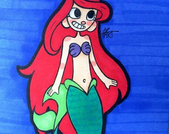 Disney Princess Postcard Drawings