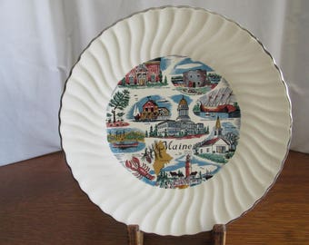 Vintage Maine Souvenir Plate